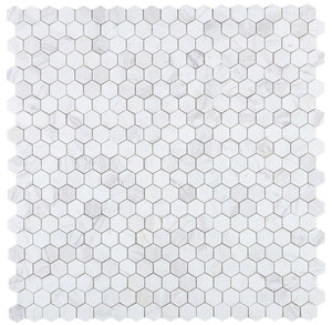 Elysium Tiles Hexagon White 11.75" x 11.75" Mosaic Tile