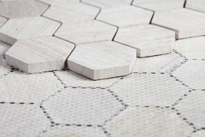 Elysium Tiles Hexagon Grey 12" x 12" Mosaic Tile