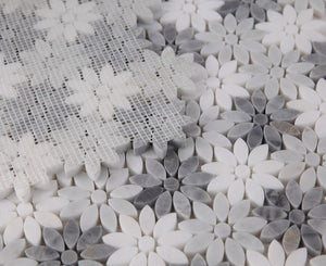 Elysium Tiles Daisy Wild Grey 12.5" x 13" Mosaic Tile