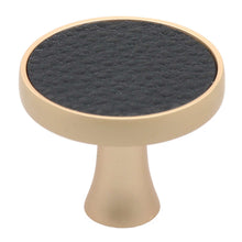 Load image into Gallery viewer, 32mm (1.25&quot;) Matte Black Round Embossed Leather Cabinet Knob
