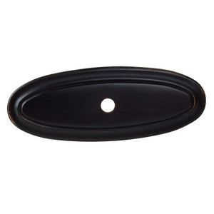 76mm (3") Matte Black Classic Thin Oblong Cabinet Backplate