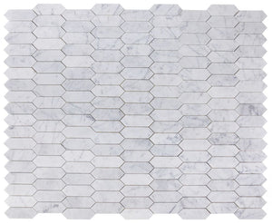 Elysium Tiles Elongated Hex Carrara Honed 11.75" x 15" Mosaic Tile