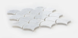 Elysium Tiles Dragon Scale Carrara 9.75" x 9.75" Mosaic Tile