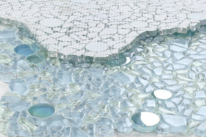 Elysium Tiles Shimmer Blue 10.75" x 10.75" Mosaic Tile