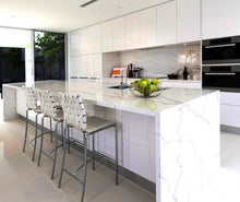 Load image into Gallery viewer, Elite Stone Calacatas White Polished 108&quot; x 42&quot; Prefabricated Quartz Slab
