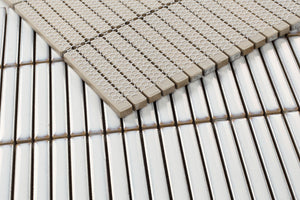 Elysium Tiles Hulu White Band 11" x 11.5" Mosaic Tile