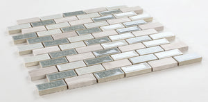 Elysium Tiles Swiss Blue Brick 10.75" x 11.75" Mosaic Tile
