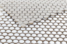 Load image into Gallery viewer, Elysium Tiles Penny Round Fancy White 11.5&quot; x 11.5&quot; Mosaic Tile
