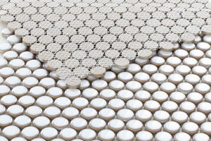 Elysium Tiles Penny Round Fancy White 11.5" x 11.5" Mosaic Tile