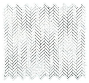 Elysium Tiles Chevron Long Carrara 11" x 12.5" Mosaic Tile