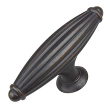 Load image into Gallery viewer, 63.5mm (2.5&quot;) Antique Brass Fluted Cabinet Hardware T-Knob
