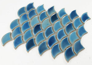 Elysium Tiles Dragon Scale Navy 9.75" x 12" Mosaic Tile