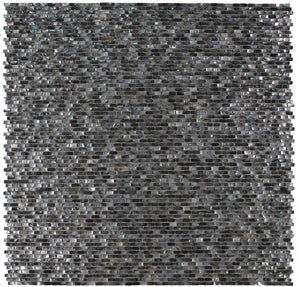 Elysium Tiles Pearl Black Mini Brick 11.25" x 11.25" Mosaic Tile