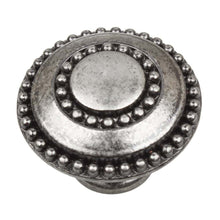 Load image into Gallery viewer, 35mm (1.375&quot;) Weathered Nickel Round Double Ring Beaded Cabinet Knob
