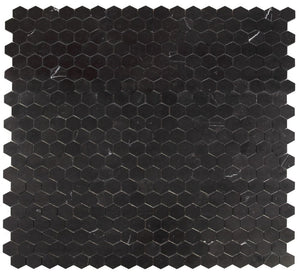 Elysium Tiles Hexagon Marquina 11.75" x 12" Mosaic Tile