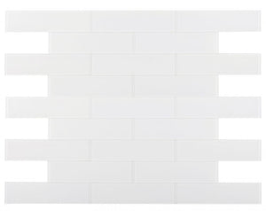 Elysium Tiles Lucy White Frosted 4" x 16" Subway Tile