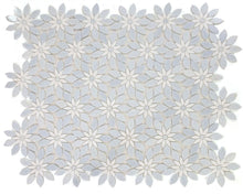 Load image into Gallery viewer, Elysium Tiles Daisy Bloom Ocean 11.75&quot; x 13.25&quot; Mosaic Tile
