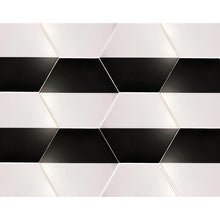 Load image into Gallery viewer, Ottimo Ceramics Neo LJ022 Black &amp; White Halves 8&quot; x 9&quot; Mosaic Tile
