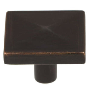 32mm (1.25") Antique Brass Classic Square Pyramid Cabinet Knob