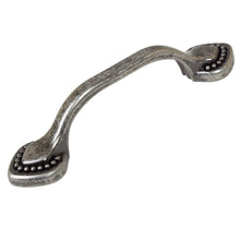 Load image into Gallery viewer, 76mm (3&quot;) Center to Center Brushed Pewter Beaded Spade Pull Cabinet Hardware Handle
