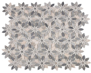 Elysium Tiles Daisy Bloom Blue 11.75" x 13.25" Mosaic Tile