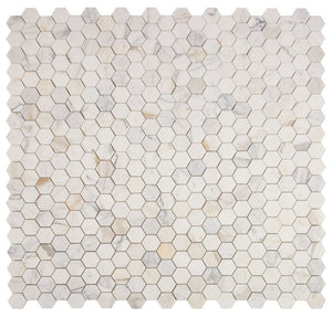 Elysium Tiles Hexagon Calacatta Gold Polished 11.75" x 12" Mosaic Tile