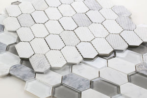 Elysium Tiles Montage Grey 12.5" x 13.25" Mosaic Tile