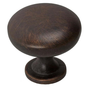 28.5 mm (1.125") Oil Rubbed Bronze Classic Round Solid Cabinet Knob