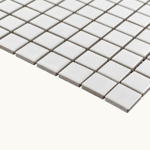 Total Home Distributors Porcelain Glazed Mosaics Collection Matte White Square 12" x 12" Mosaic Tile