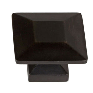 35mm (1.375") Matte Black Modern Square Cabinet Knob