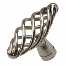 Load image into Gallery viewer, 51mm (2&quot;) Satin Nickel Classic Oval Twisted Birdcage Cabinet Knob
