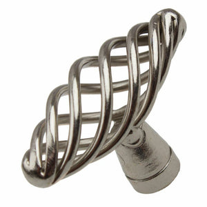 51mm (2") Satin Nickel Classic Oval Twisted Birdcage Cabinet Knob
