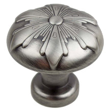 Load image into Gallery viewer, 28.5 mm (1.125&quot;) Antique Brass Transitional Round Snowflake Cabinet knob
