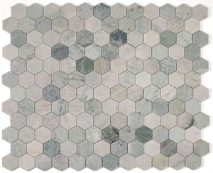 Elysium Tiles Hexagon Green 10.25" x 11.75" Mosaic Tile