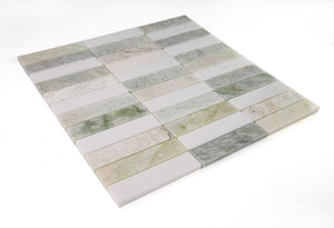 Elysium Tiles Slot Green 11.75" x 11.75" Mosaic Tile