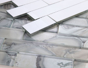 Elysium Tiles Casale Shell Grey 11.75" x 11.75" Subway Tile