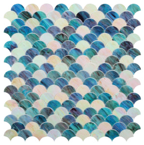 Elysium Tiles Newport Scale Sky 9.5" x 9.75" Mosaic Tile