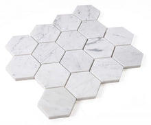 Load image into Gallery viewer, Elysium Tiles Hexagon Carrara Honed 10&quot; x 11.5&quot; Mosaic Tile
