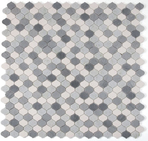 Elysium Tiles Water Drop Blue Ocean 10.75" x 11" Mosaic Tile