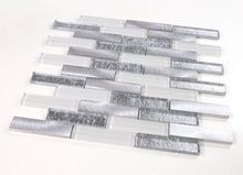Load image into Gallery viewer, Elysium Tiles Linear Metallic Silver 11.75&quot; x 11.75&quot; Mosaic Tile
