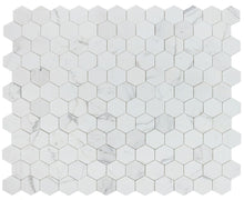 Load image into Gallery viewer, Elysium Tiles Hexagon Calcatta White Honed 10.25&quot; x 11.75&quot; Mosaic Tile
