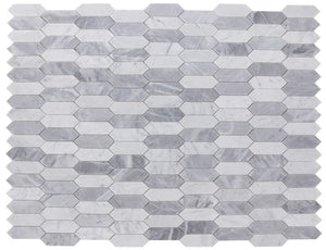 Elysium Tiles Elongated Hex Dusk 11.75" x 15" Mosaic Tile