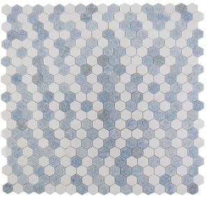 Elysium Tiles Hexagon Crystal Ocean 11.75" x 12" Mosaic Tile