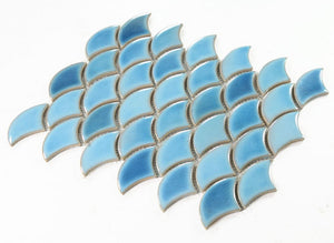 Elysium Tiles Dragon Scale Sky 9.75" x 12" Mosaic Tile