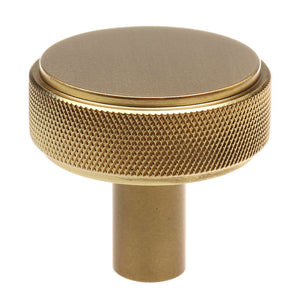 38mm (1.5") Satin Gold Solid Round Knurled Cabinet Knob