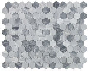 Elysium Tiles Hexagon Mix Grey 10.25" x 11.75" Mosaic Tile