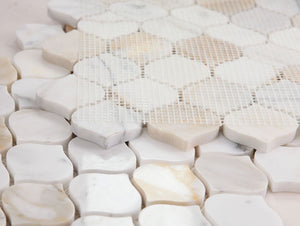Elysium Tiles Water Drop Calacatta Gold Polished 11" x 11" Mosaic Tile