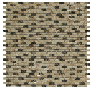 Elysium Tiles Cappuccino Brick 10.75" x 11.75" Mosaic Tile