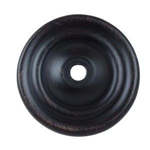 38mm (1.5") Matte Black Round Thin Classic Cabinet Hardware Backplate