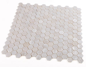 Elysium Tiles Pearl White Hexagon 11.5" x 11.75" Mosaic Tile